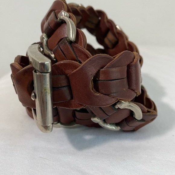 AIMEE LYNN Vintage Brown Women’s Leather Belt Leather Horseshoe bit Belt Sz M - Picture 3 of 16